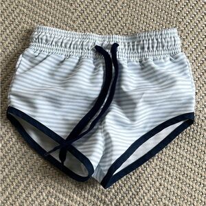 Kids Striped Swim Trunks - Blue and White